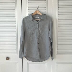 Threads 4 Thought Gauzy Cotton Green/Gray Button Up